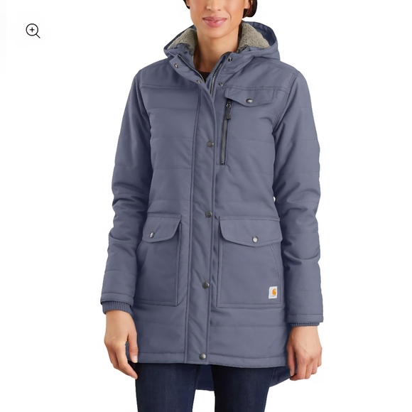 Carhartt Jackets & Blazers - Carhartt, Women’s Utility Coat Hooded Jacket, Blue/Grey, Size Medium